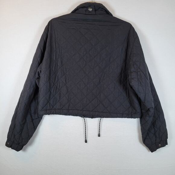 Paul & Shark Yachting Womens Cropped Zip Quilted Jacket Size Medium Black Boat - Picture 10 of 10